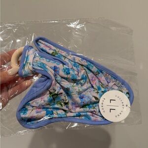 Floral Baby Bamboo Lovey with wooden ring NWT